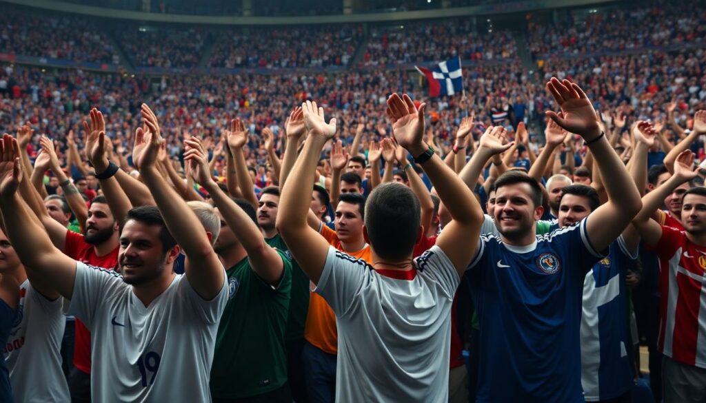 История кричалок на чемпионатах мира по футболу - иллюстрация