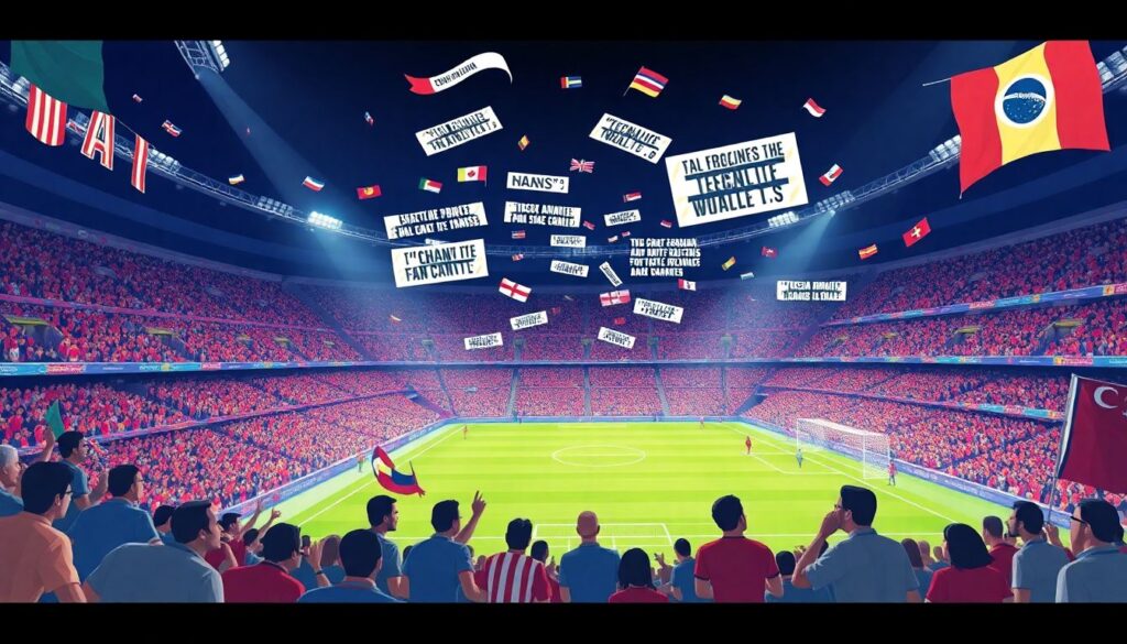 Разбор популярных футбольных кричалок по странам - иллюстрация