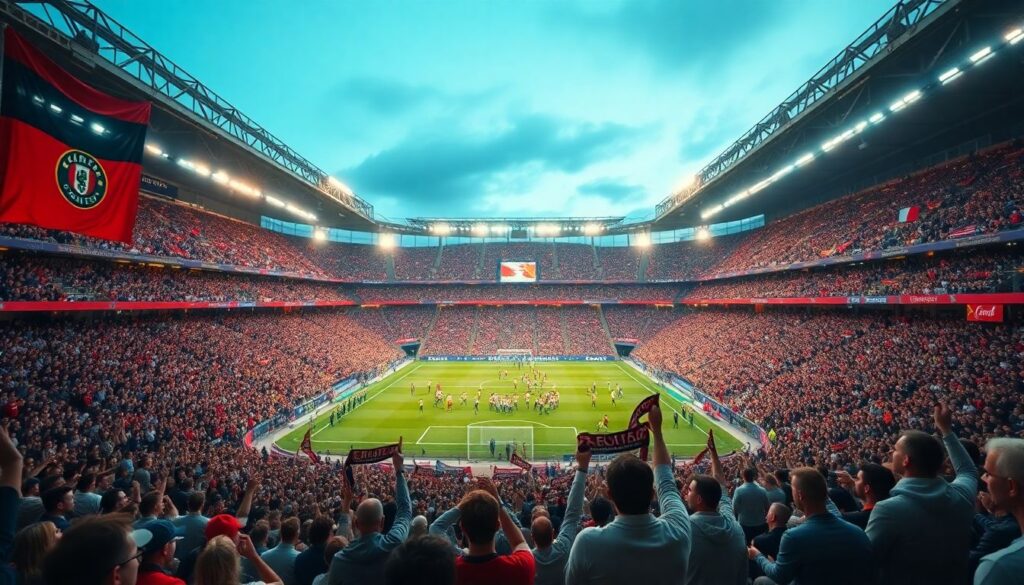 Как фанаты формируют визуальный стиль стадиона через песни - иллюстрация