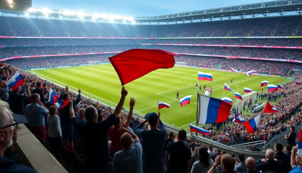 Как фанаты формируют визуальный стиль стадиона через песни - иллюстрация