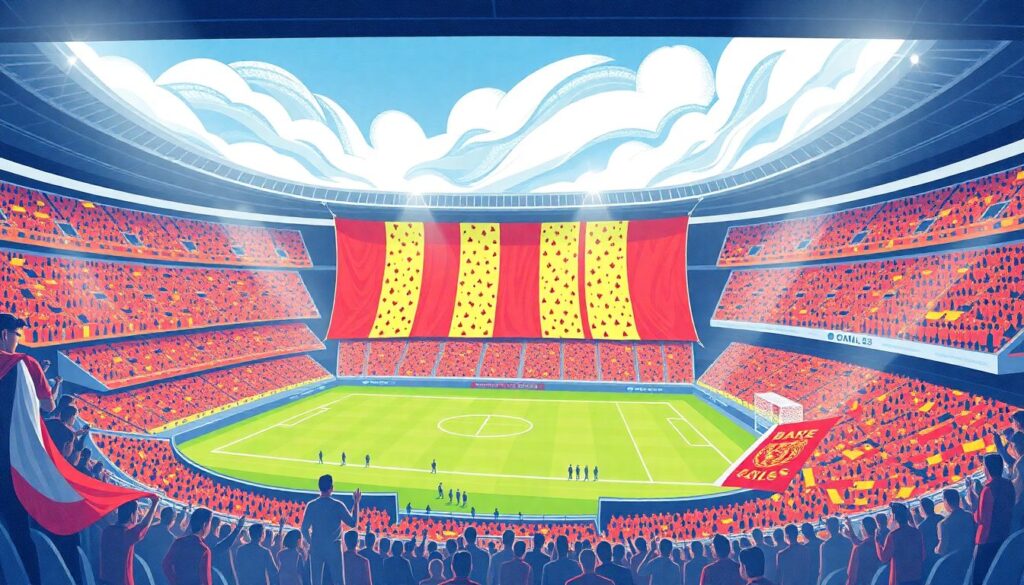 Как фанаты формируют визуальный стиль стадиона через песни - иллюстрация
