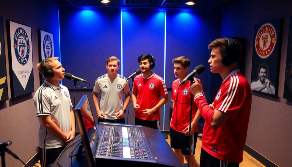 Гимны для разных позиций на поле: вратарь, нападающий, полузащник - иллюстрация