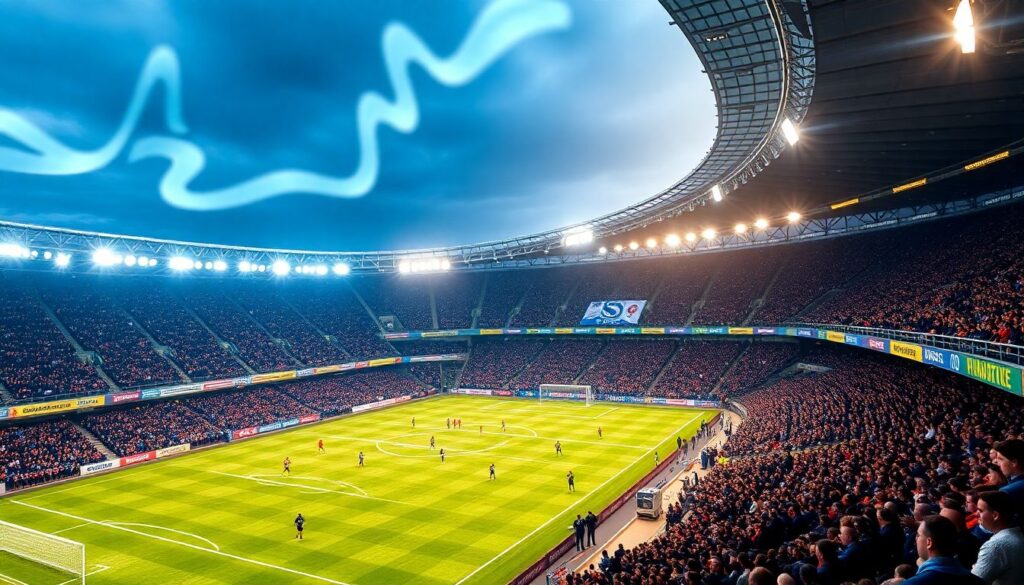 Как центральный стадион задает стиль музыкального оформления - иллюстрация