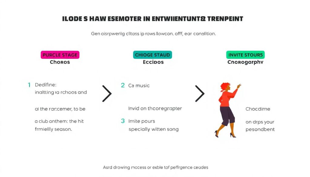 Синхронный танец и песня: хореография на трибунах - иллюстрация