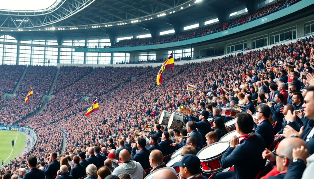 Музыкальные битвы на трибунах: состязания групп - иллюстрация