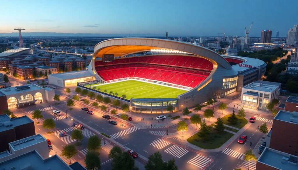 Гимны и городской ландшафт: звуки улиц вокруг стадиона - иллюстрация