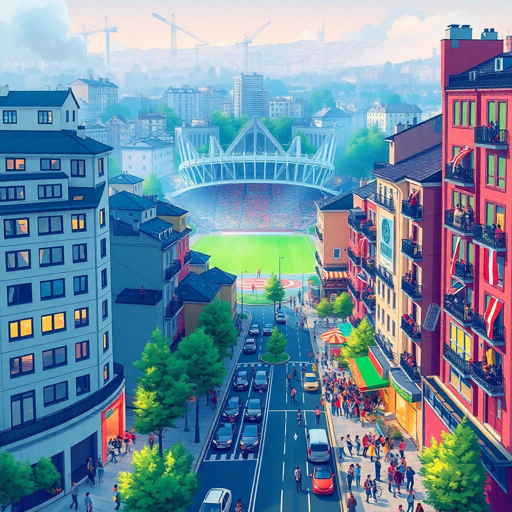 Гимны и городской ландшафт: звуки улиц вокруг стадиона в городской среде