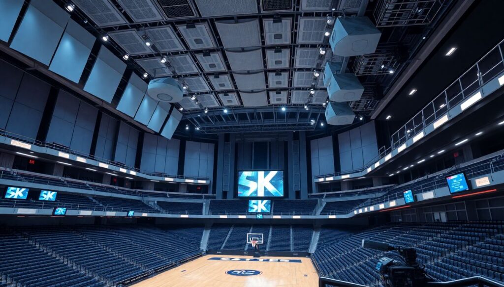 История звукового оформления на старых аренах - иллюстрация