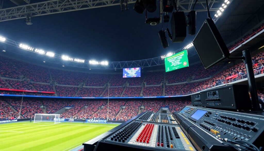 История звукового оформления на старых аренах - иллюстрация