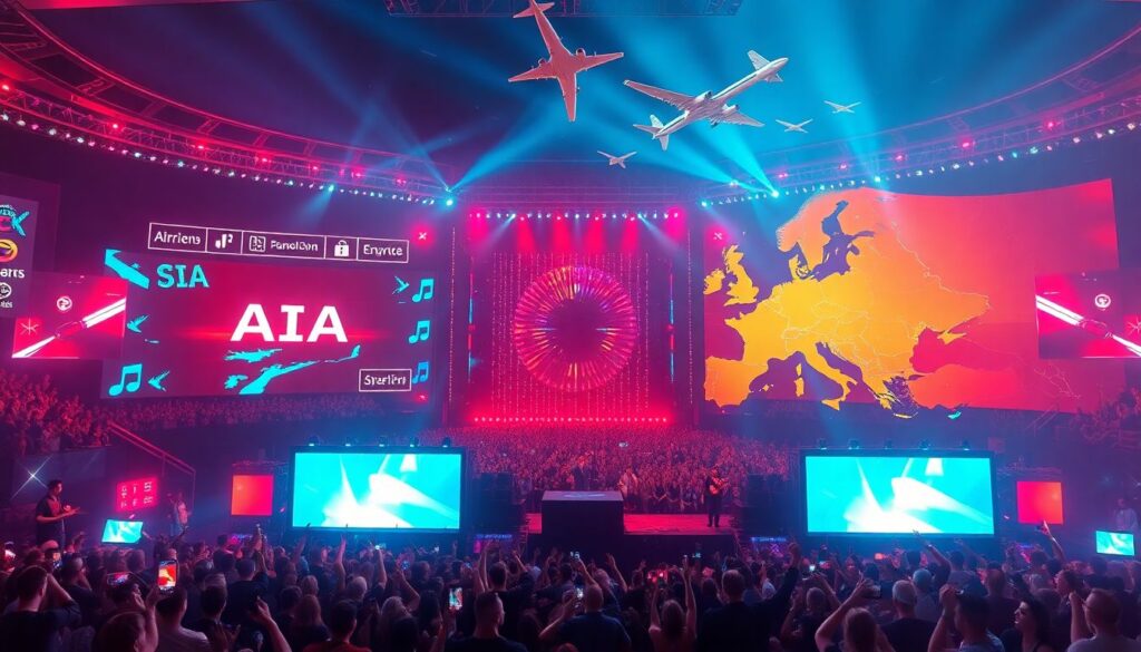 Гимны и фестивали музыки вокруг клубов - иллюстрация