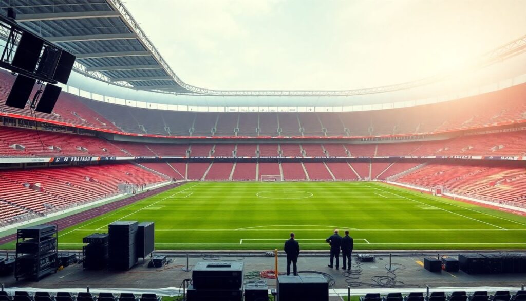 Музыка матча и климат стадиона: тепло и холод - иллюстрация