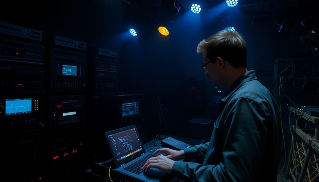 Как световые и музыкальные эффекты синхронизируются в перформансах - иллюстрация