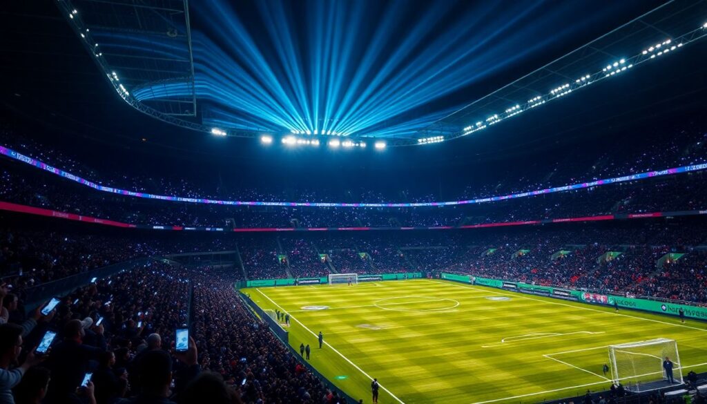 Музыка и футбольные театрализованные шоу - иллюстрация