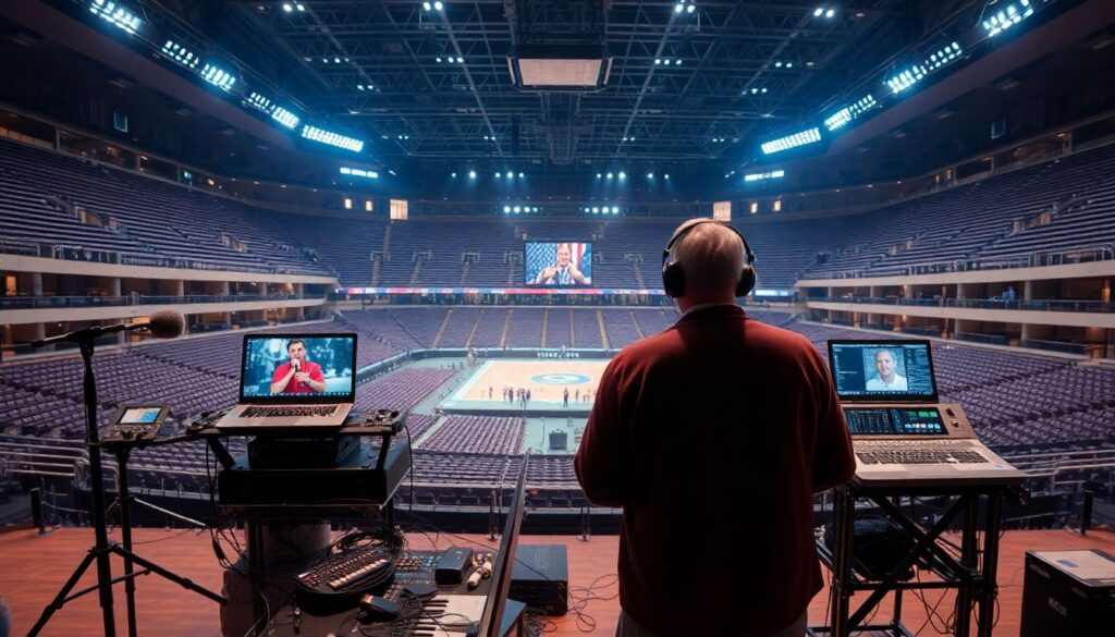 Гимны и настройка акустики в залах и на стадионах - иллюстрация